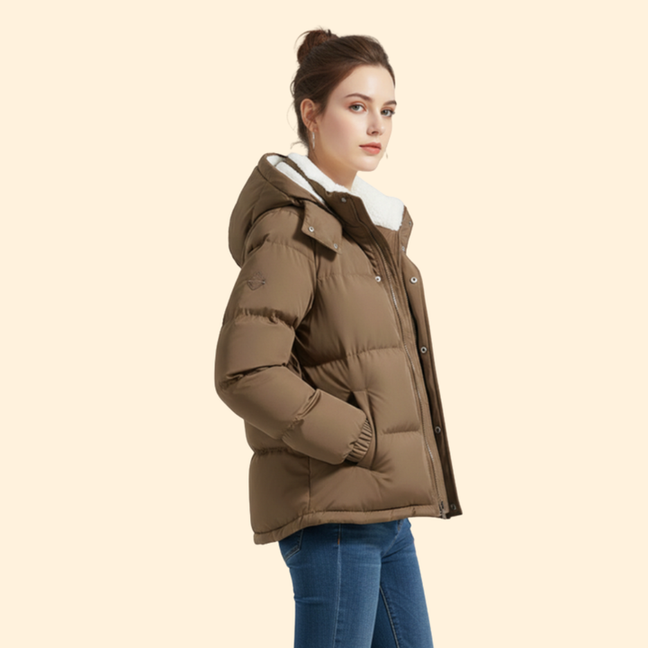 Women’s Puffer Jacket with Front Zipper
