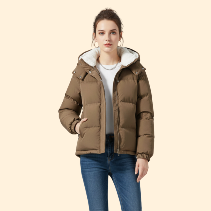 Women’s Puffer Jacket with Front Zipper