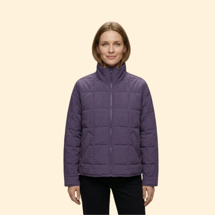 Women’s Puffer Jacket with Horizontal Quilted Panels