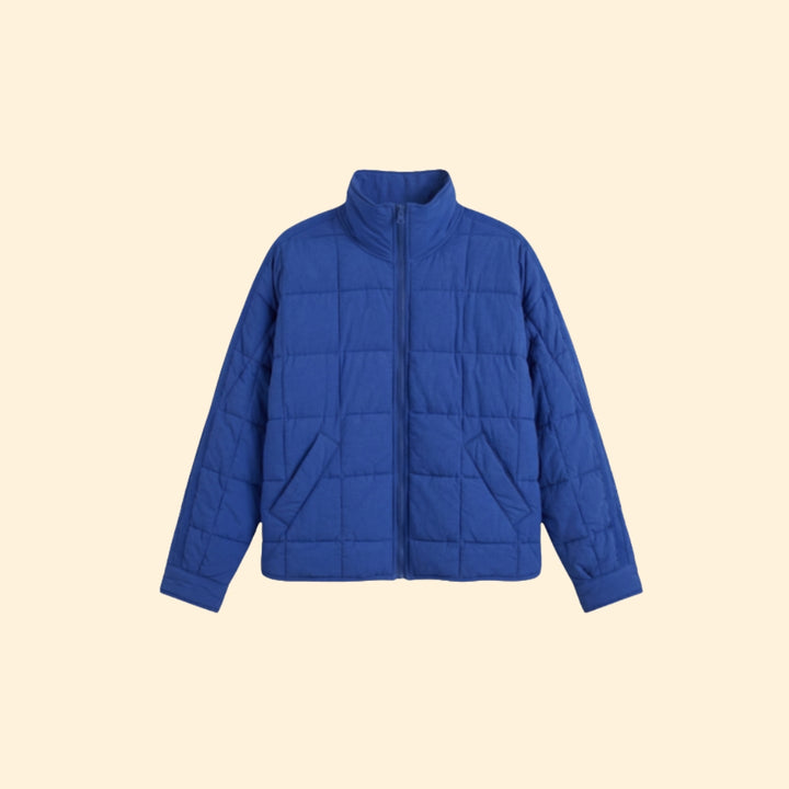 Women’s Puffer Jacket with Horizontal Quilted Panels
