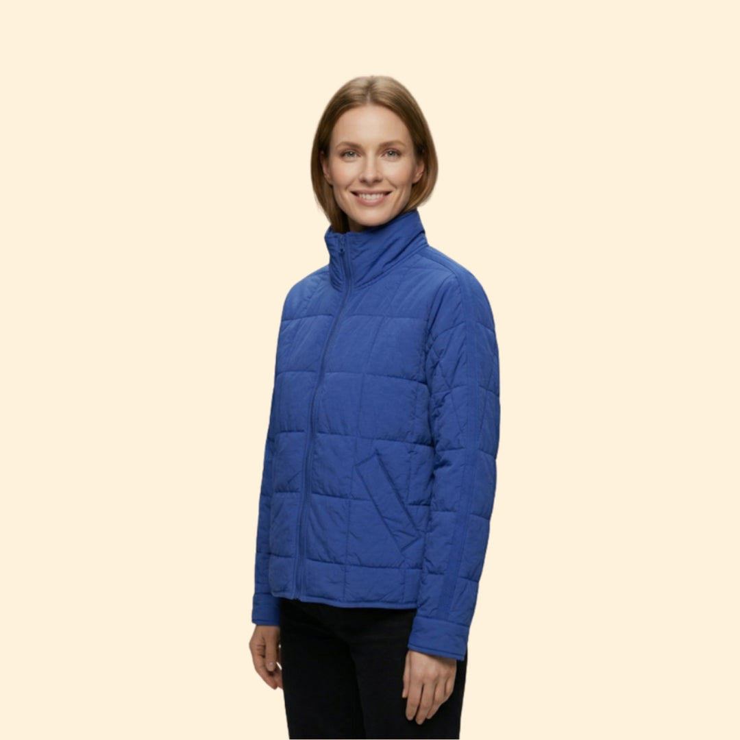 Women’s Puffer Jacket with Horizontal Quilted Panels