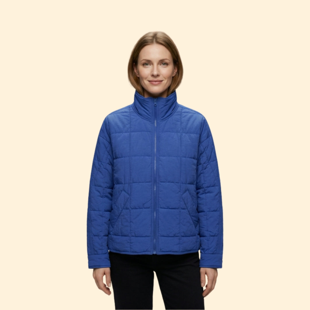 Women’s Puffer Jacket with Horizontal Quilted Panels