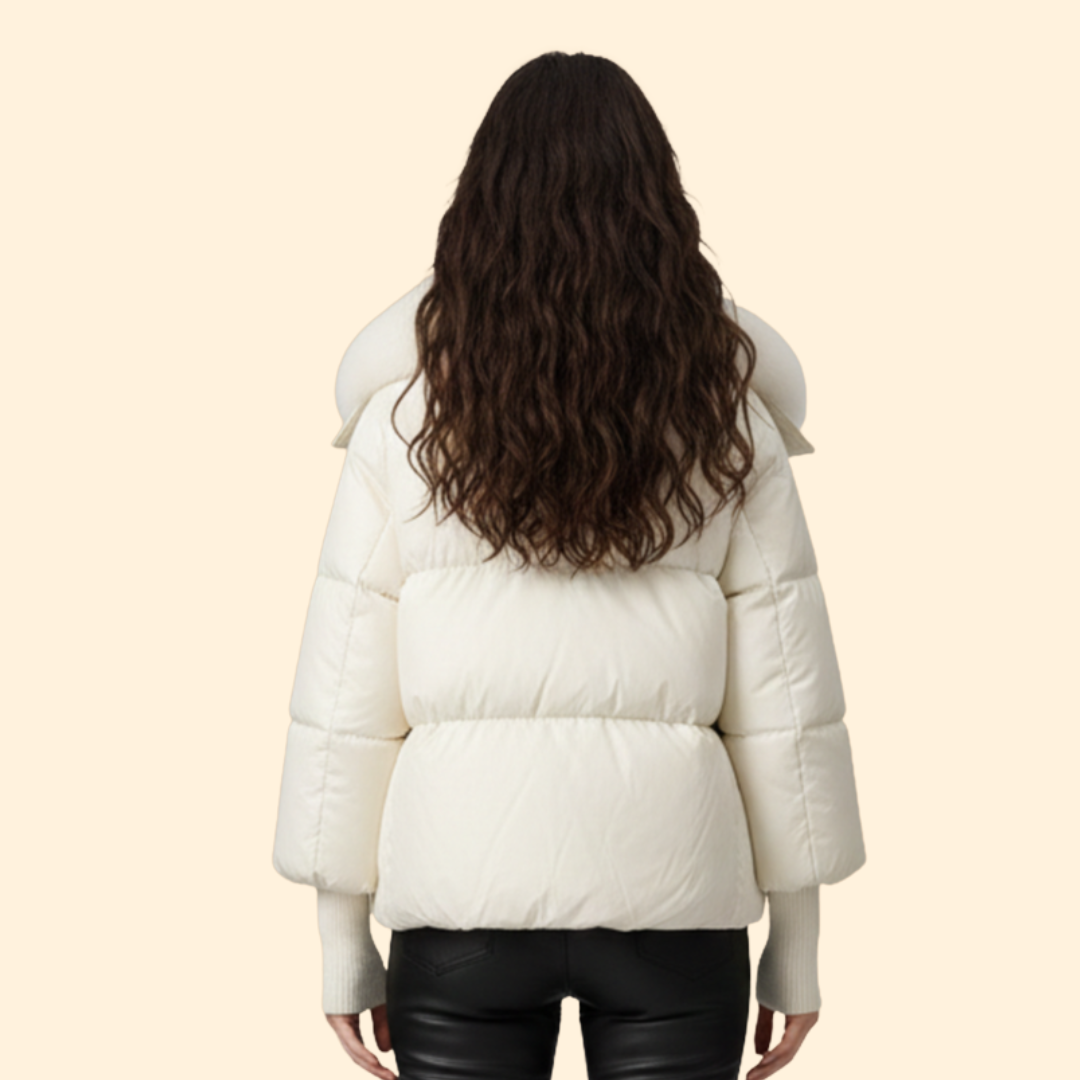 Women’s Puffer Jacket with Oversized Collar