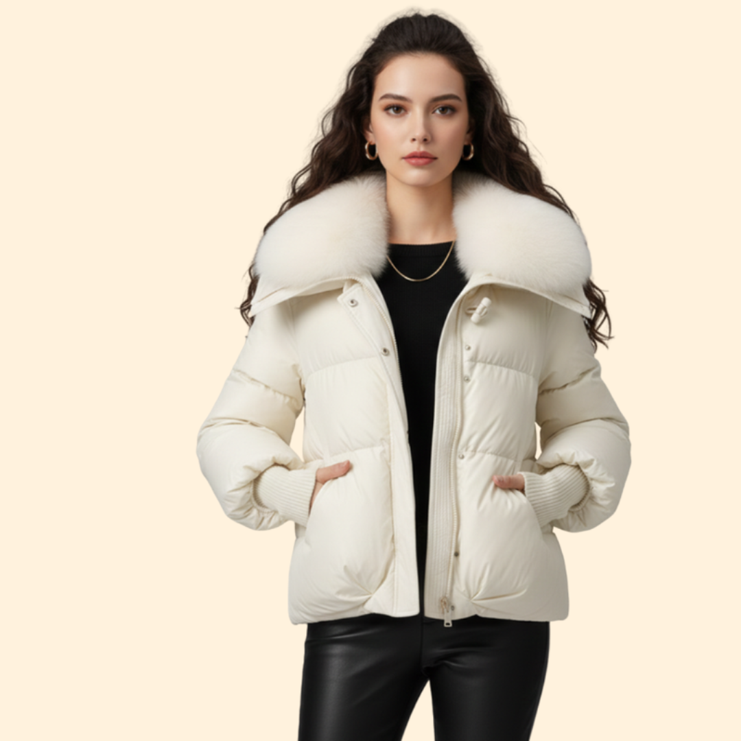 Women’s Puffer Jacket with Oversized Collar