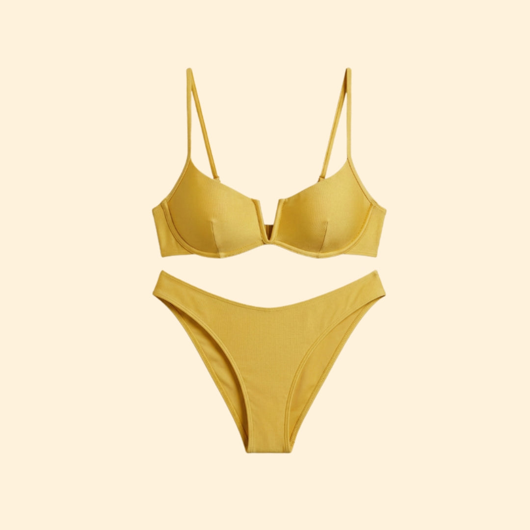 Women’s Push-Up Bikini Set with V-Neckline
