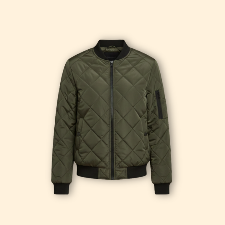 Women’s Quilted Bomber Jacket with Sleeve Pocket