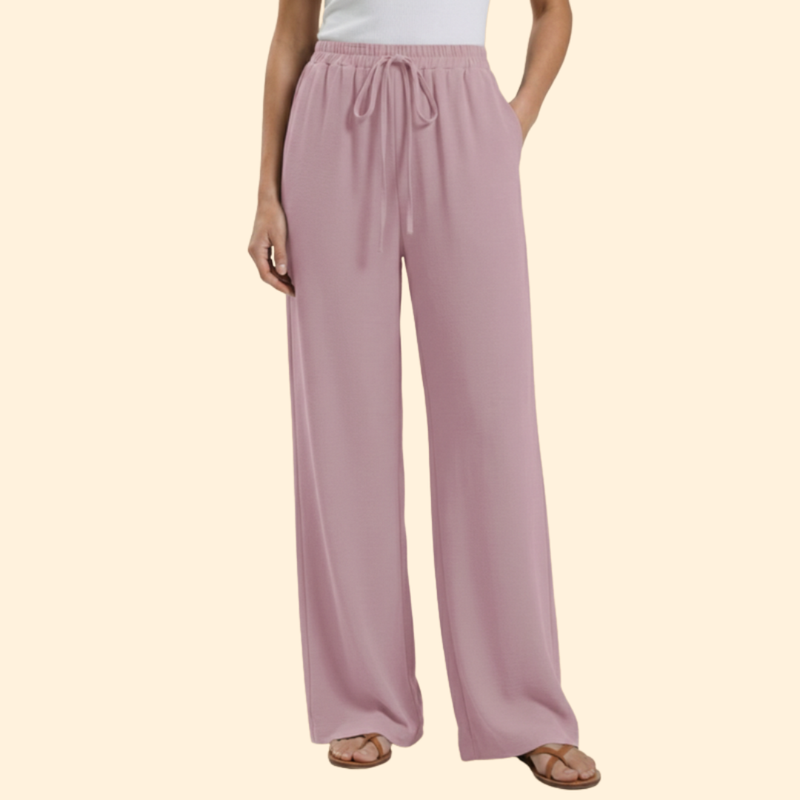 Women’s Straight Leg Pants with Elastic Waistband