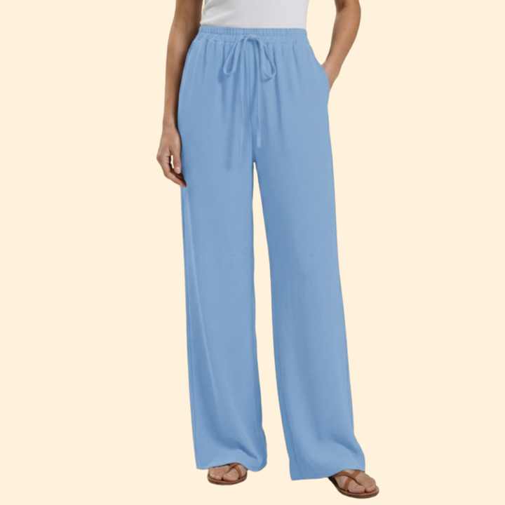 Women’s Straight Leg Pants with Elastic Waistband
