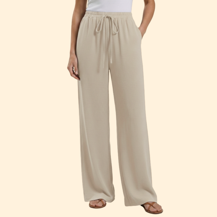Women’s Straight Leg Pants with Elastic Waistband
