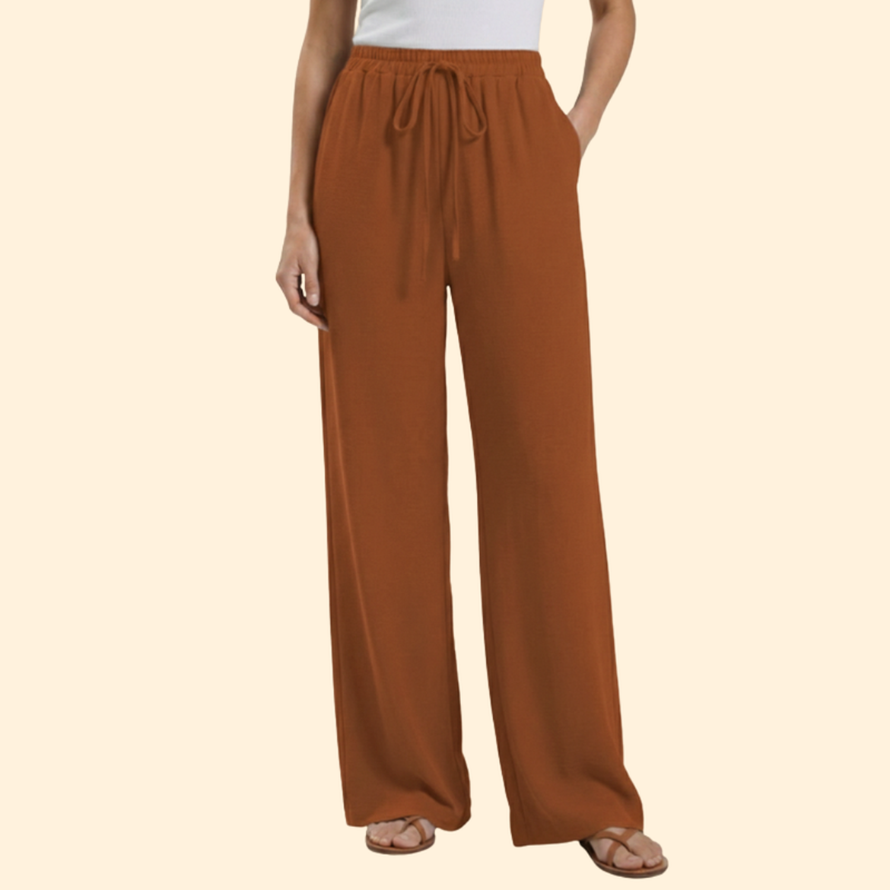 Women’s Straight Leg Pants with Elastic Waistband