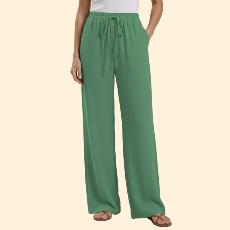 Women’s Straight Leg Pants with Elastic Waistband