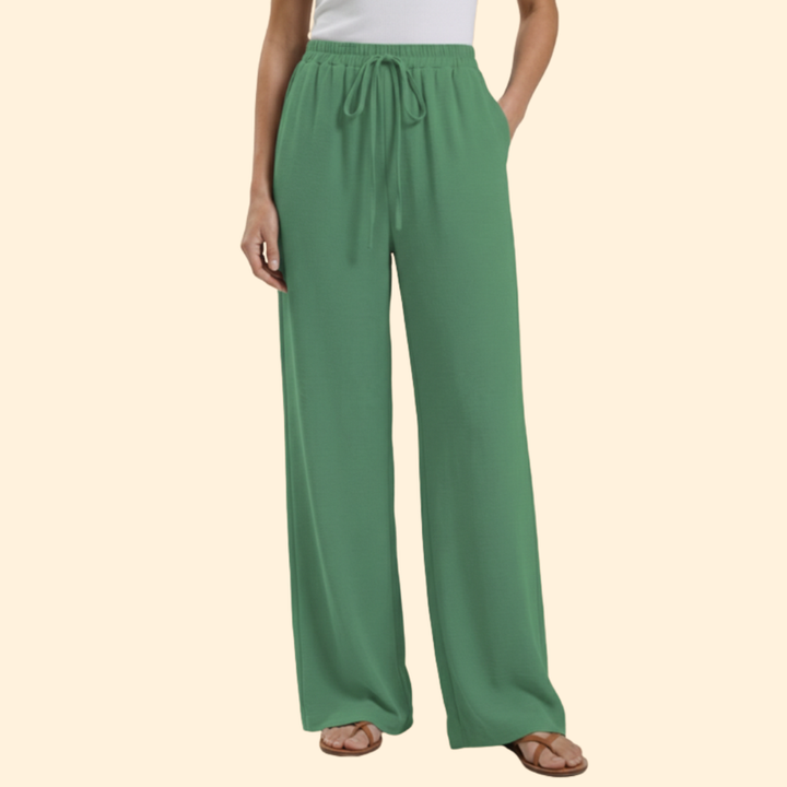Women’s Straight Leg Pants with Elastic Waistband