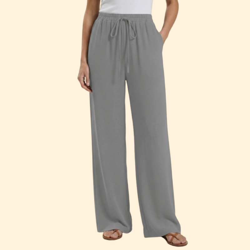 Women’s Straight Leg Pants with Elastic Waistband