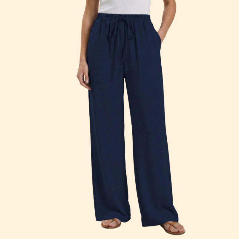 Women’s Straight Leg Pants with Elastic Waistband