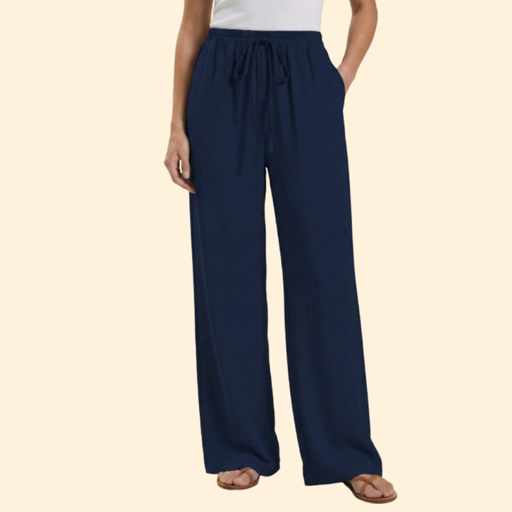 Women’s Straight Leg Pants with Elastic Waistband