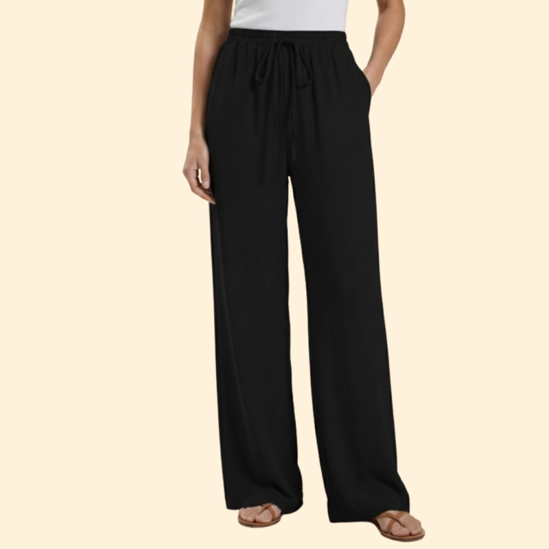Women’s Straight Leg Pants with Elastic Waistband