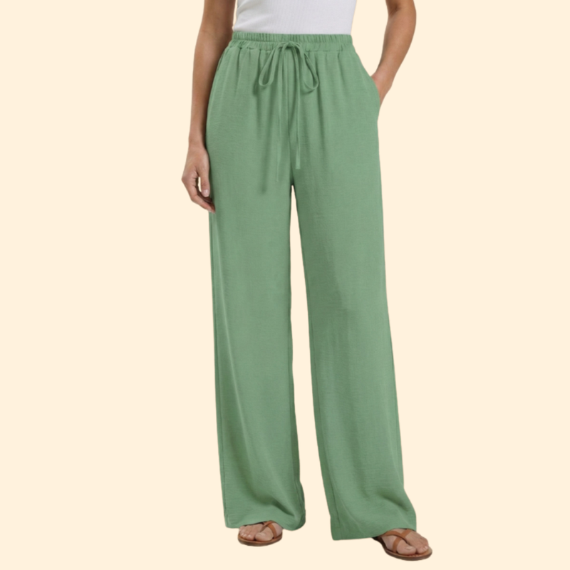 Women’s Straight Leg Pants with Elastic Waistband