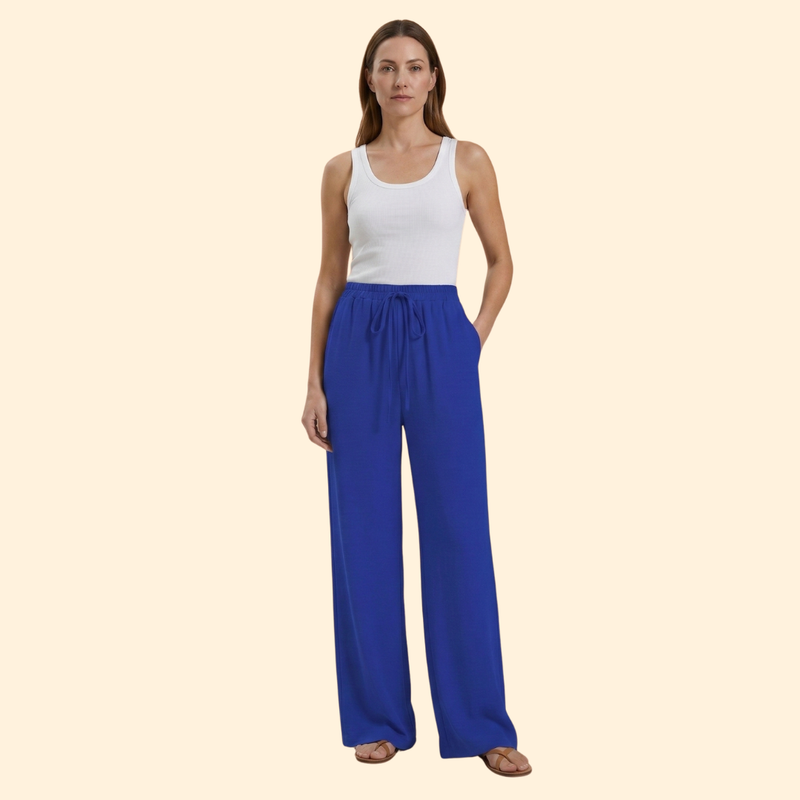 Women’s Straight Leg Pants with Elastic Waistband