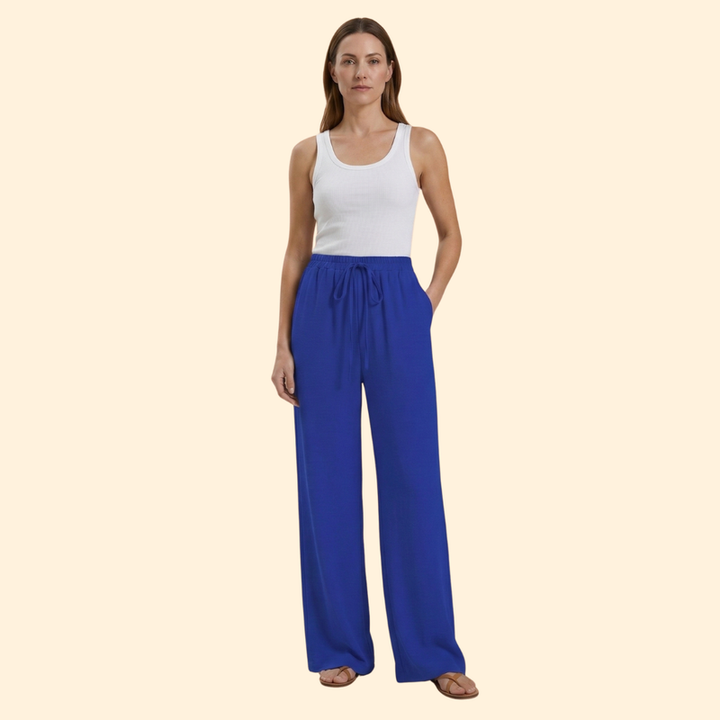 Women’s Straight Leg Pants with Elastic Waistband