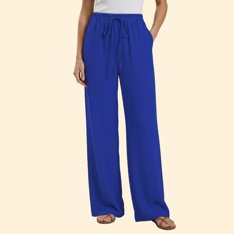 Women’s Straight Leg Pants with Elastic Waistband
