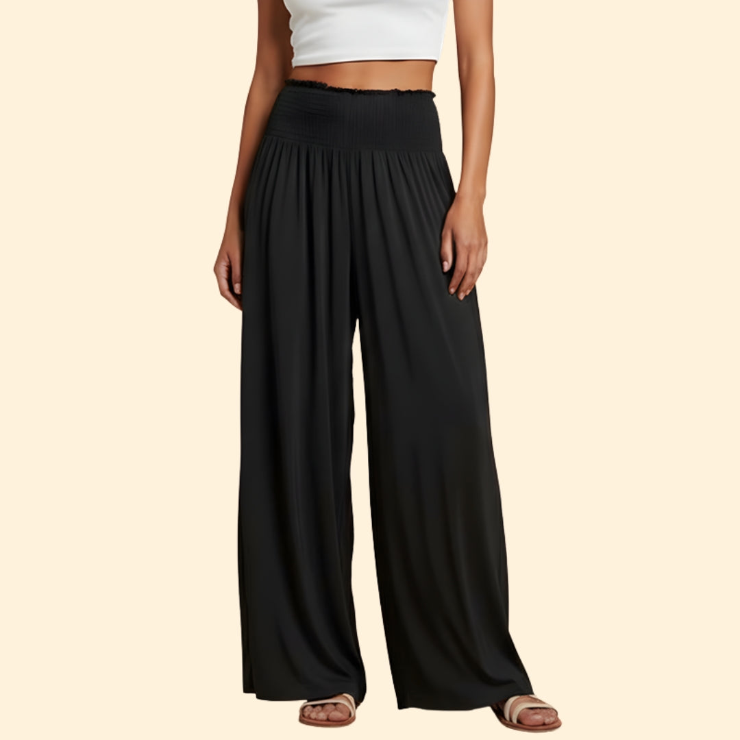 Women's Relaxed Fit Summer Trousers with Elastic Waist