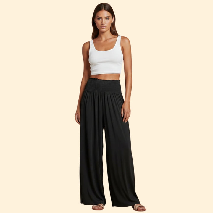 Women's Relaxed Fit Summer Trousers with Elastic Waist