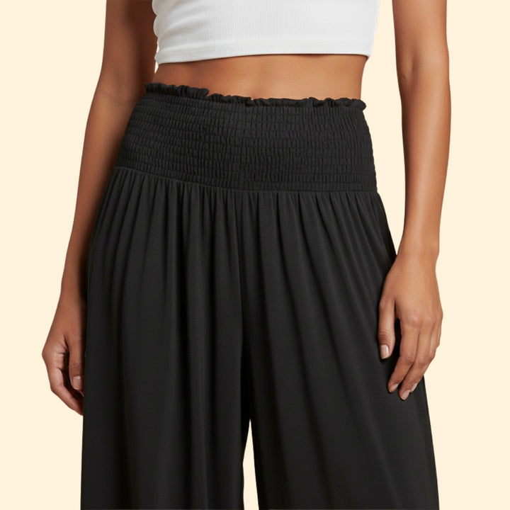 Women's Relaxed Fit Summer Trousers with Elastic Waist