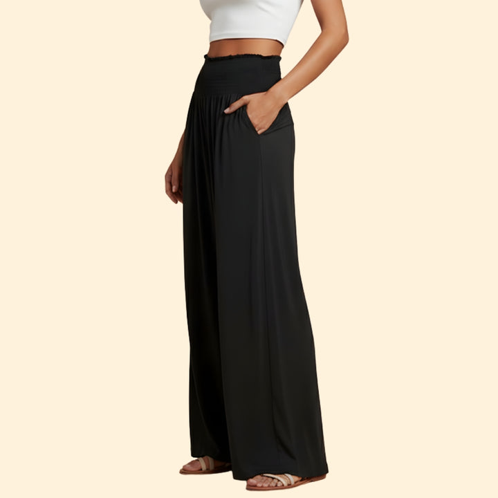 Women's Relaxed Fit Summer Trousers with Elastic Waist