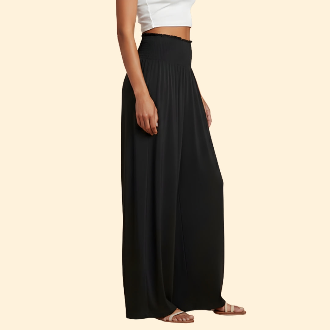 Women's Relaxed Fit Summer Trousers with Elastic Waist