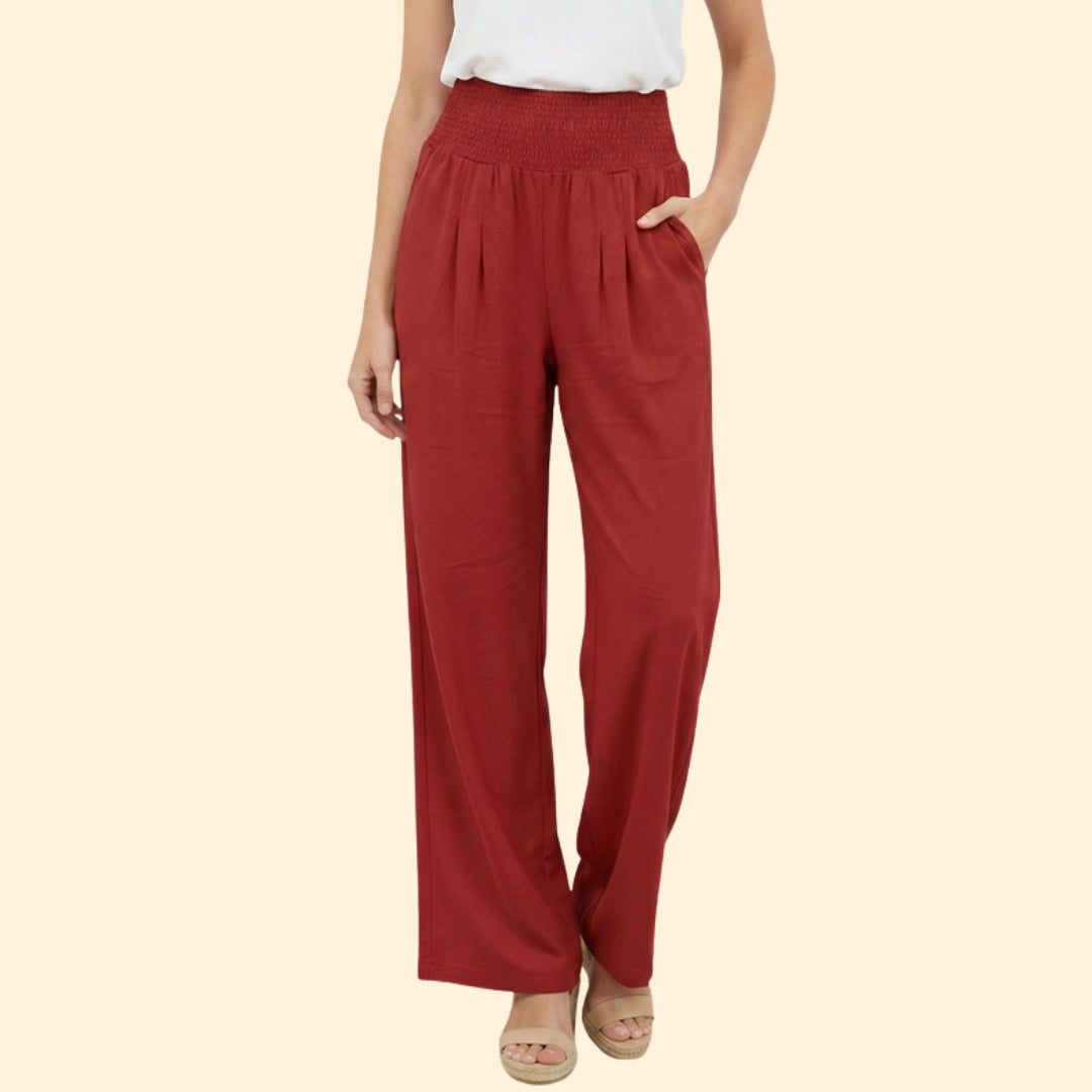 Women’s Relaxed Fit Trousers with Elastic Waistband
