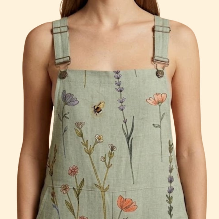 Women’s Relaxed Jumpsuit with Botanical Pattern