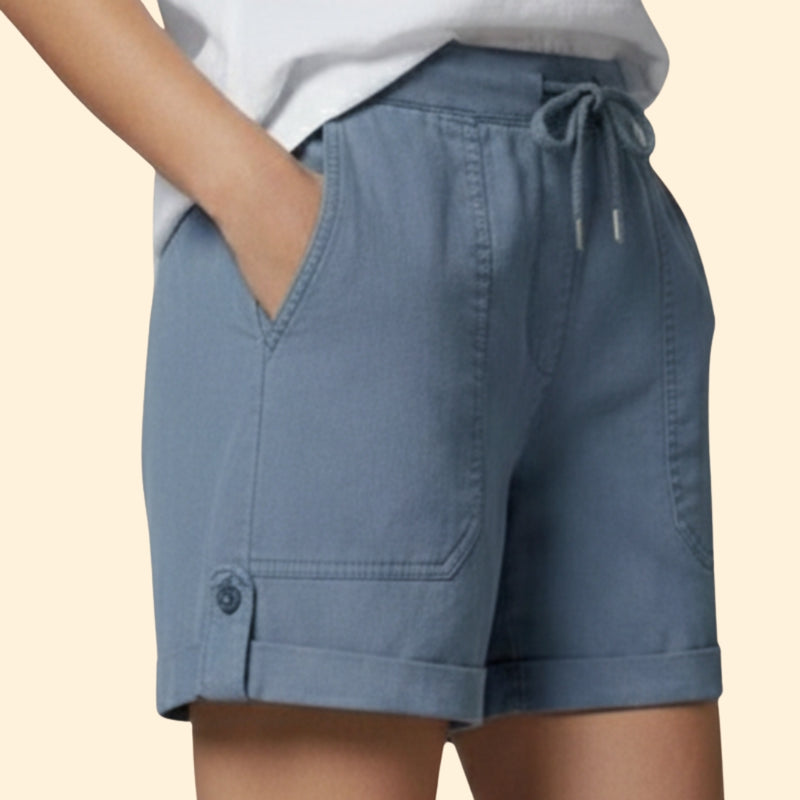 Women’s Relaxed Shorts with Turned-Up Hem