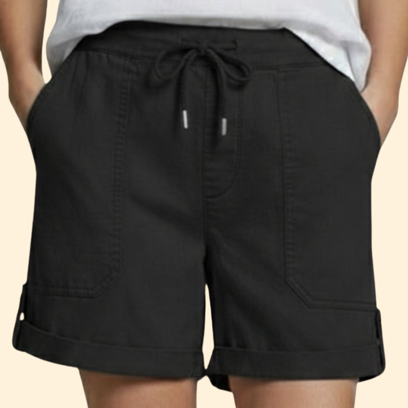Women’s Relaxed Shorts with Turned-Up Hem