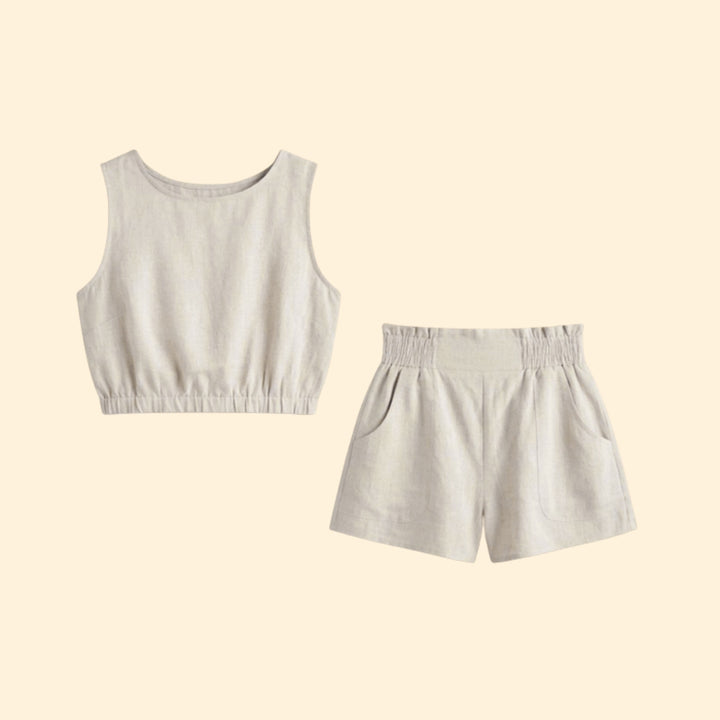Women’s Relaxed Top and Shorts Set with Pockets