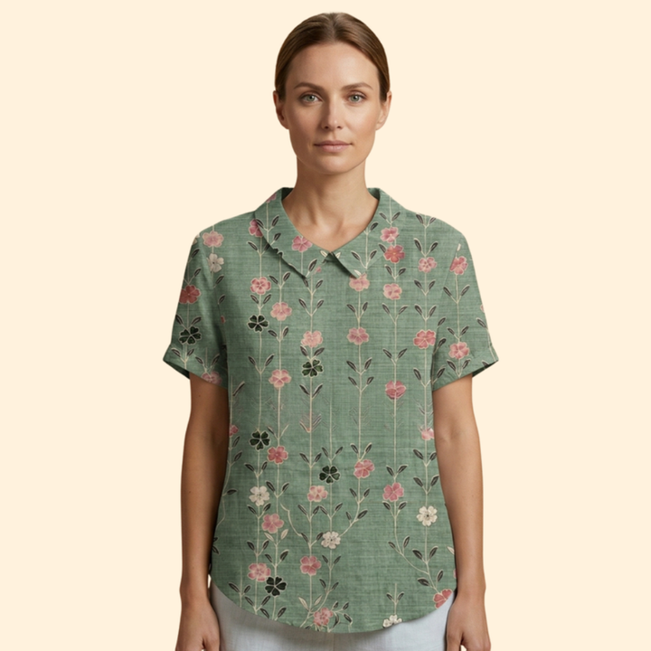 Women’s Relaxed Top with Floral Pattern