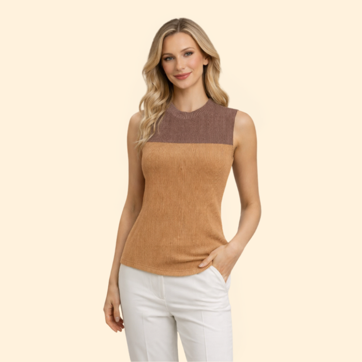 Women’s Sleeveless Top with Crew Neckline