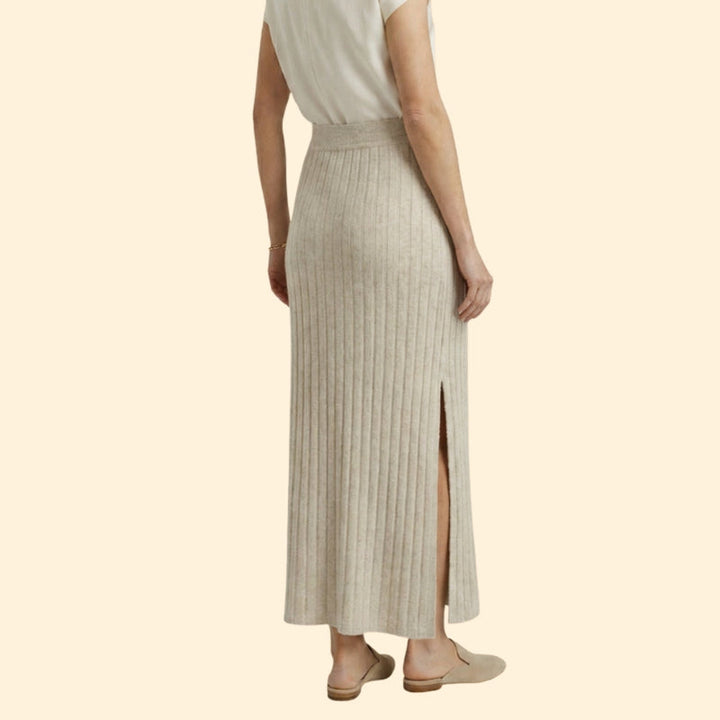 Women’s Ribbed Maxi Skirt with High Waist