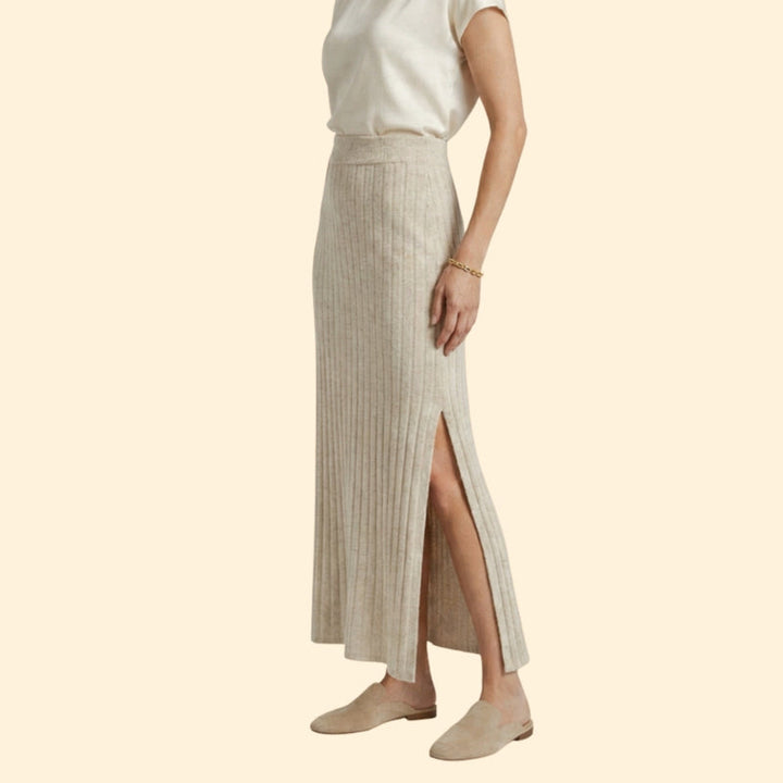 Women’s Ribbed Maxi Skirt with High Waist
