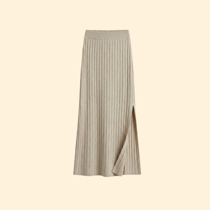 Women’s Ribbed Maxi Skirt with High Waist