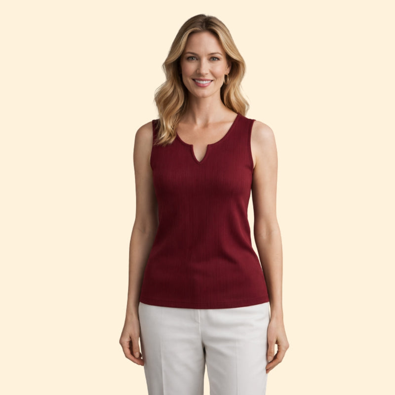 Women’s Ribbed Tank Top with V-Neck