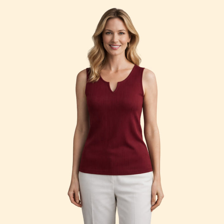 Women’s Ribbed Tank Top with V-Neck