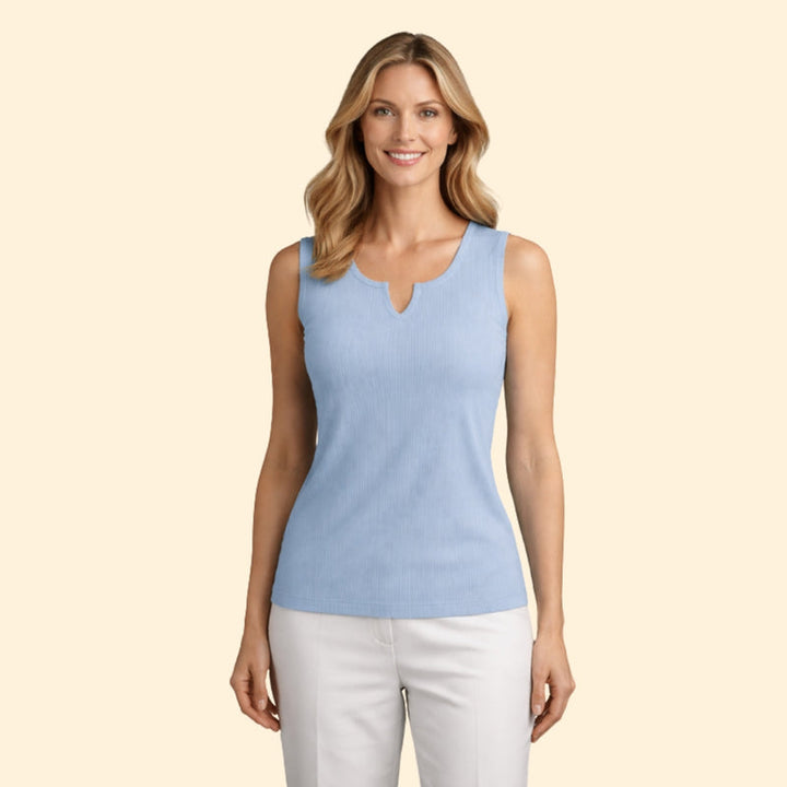 Women’s Ribbed Tank Top with V-Neck