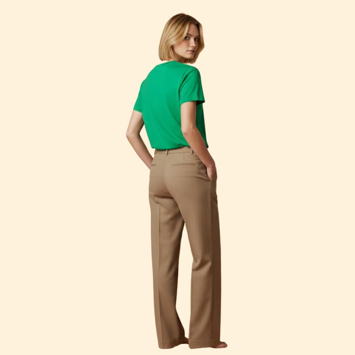 Women’s Round Neck T-shirt with Rolled Sleeves