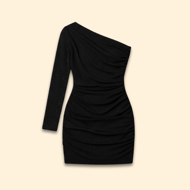 Women's Ruched Dress with Long Sleeves
