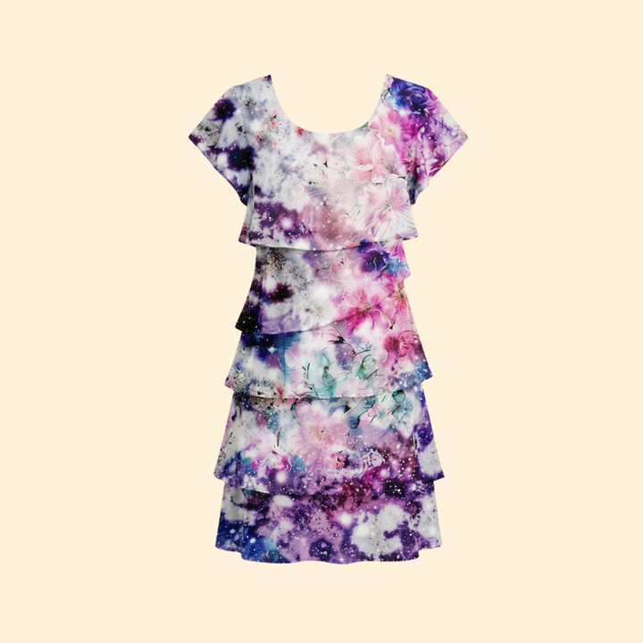 Women’s Ruffle Dress with Round Neckline