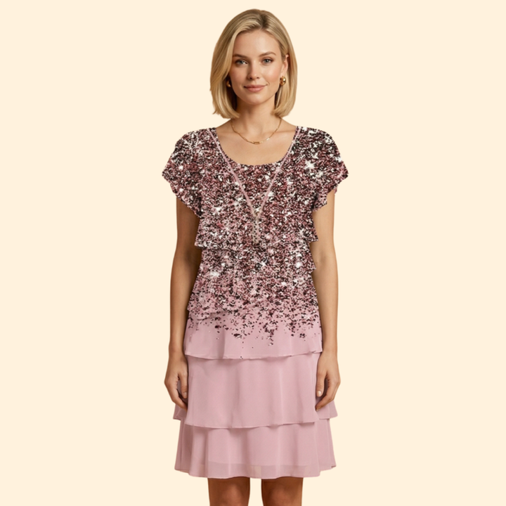 Women’s Ruffle Dress with Round Neckline