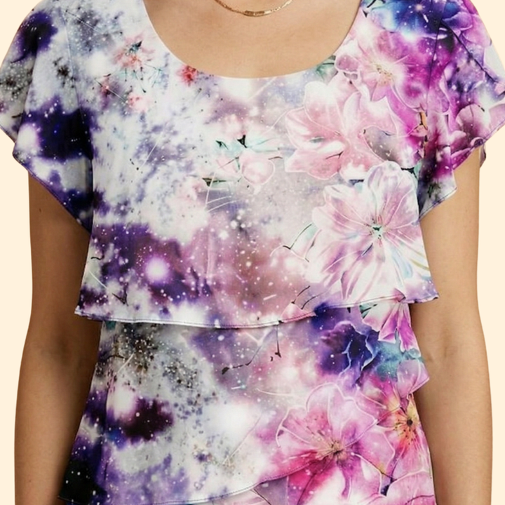 Women’s Ruffle Dress with Round Neckline