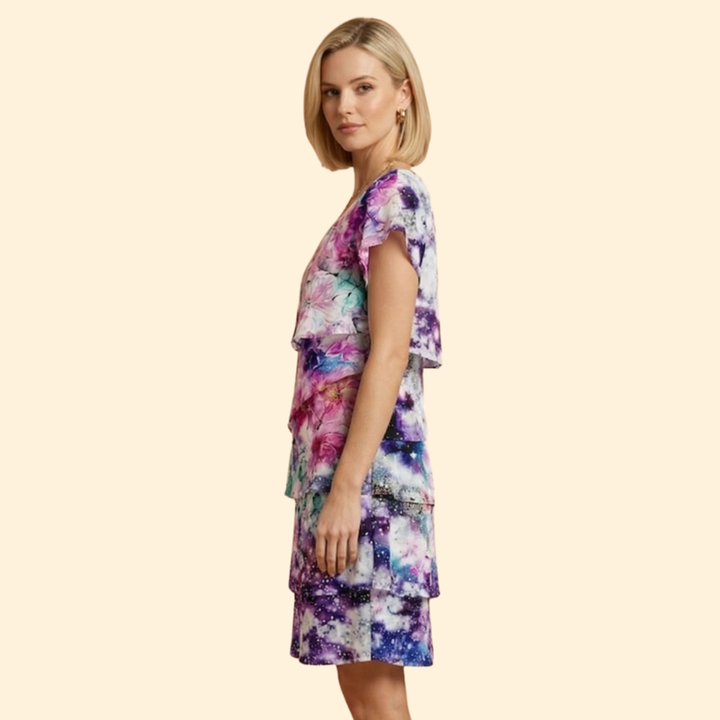 Women’s Ruffle Dress with Round Neckline