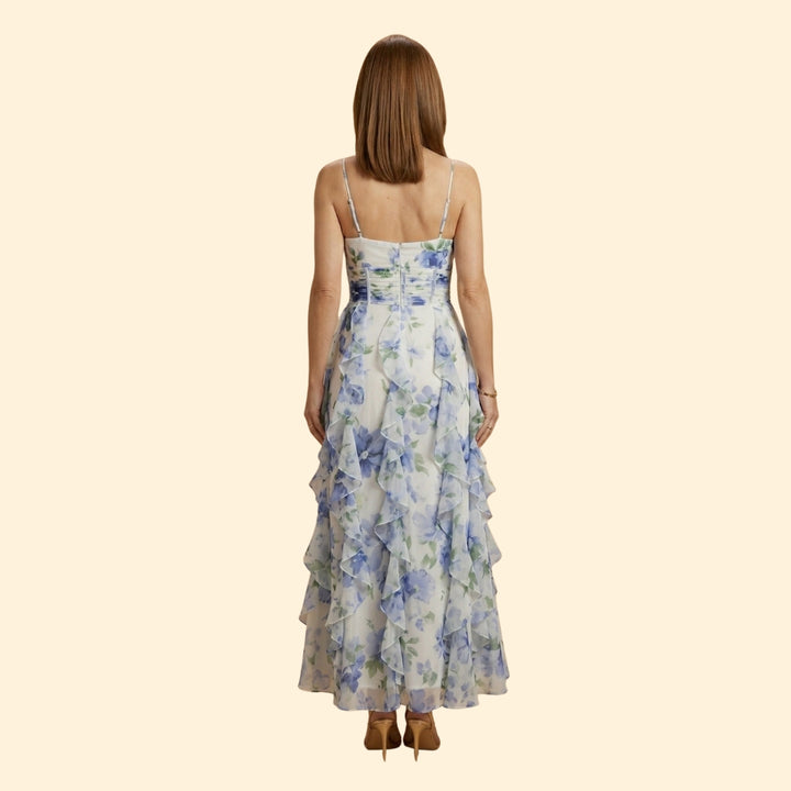 Women’s Ruffled Dress with Corset Bodice
