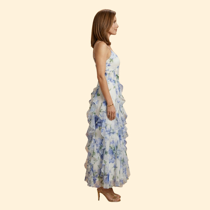 Women’s Ruffled Dress with Corset Bodice